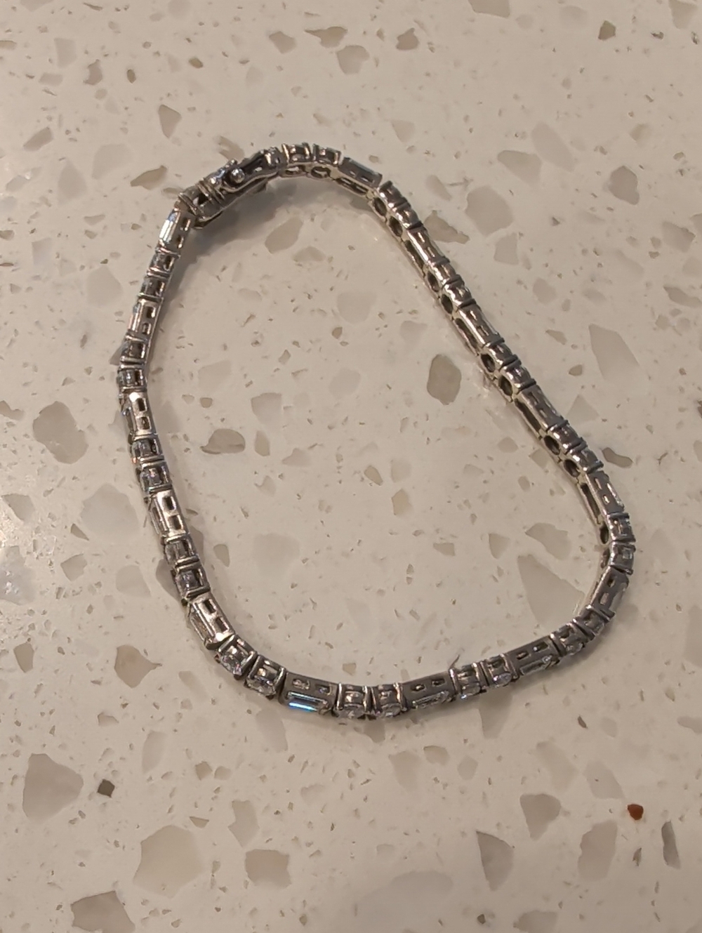 Sterling Silver & Crystal Tennis Bracelet - Picture 5 of 5